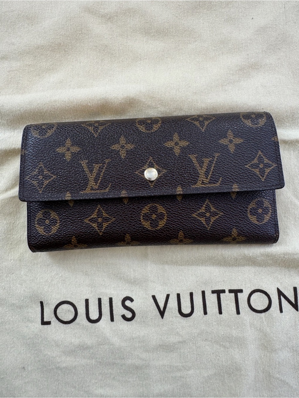Louis Vuitton Monogram Canvas Brown Flap Wallet